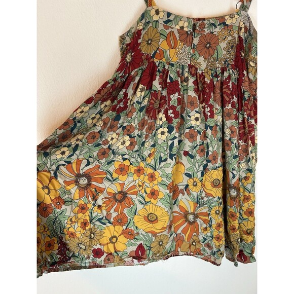 Natural Life Sz M Patti Red Yellow Floral Tropical Boho Tank Mini Dress - Picture 4 of 4